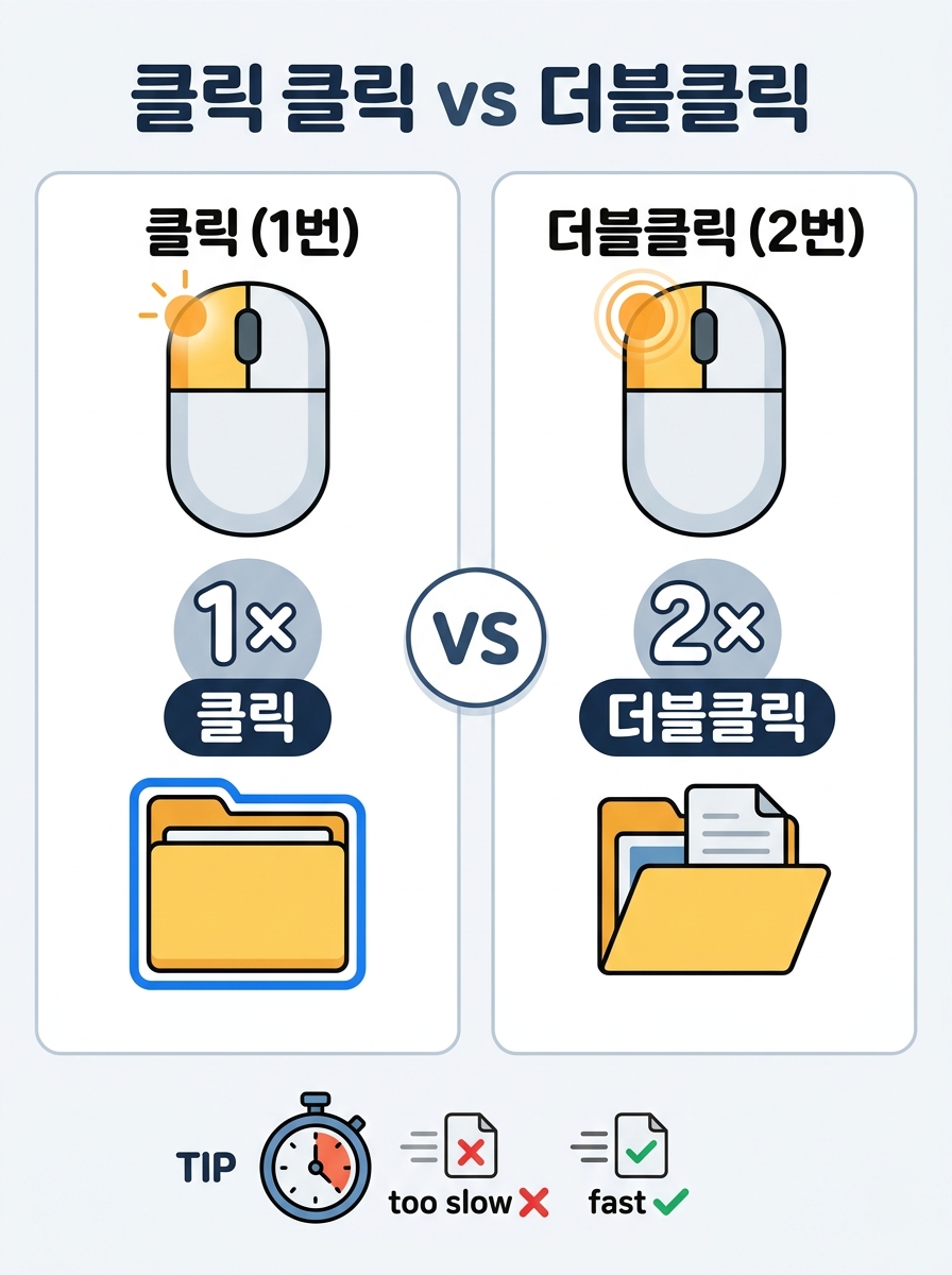 클릭과 더블클릭의 차이